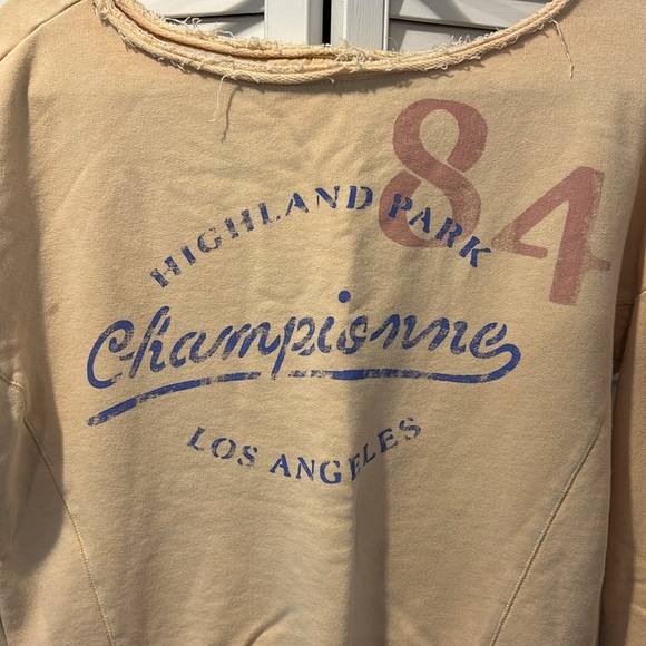 Maeve by Anthropologie distressed sweatshirt | yellow - Picture 2 of 7